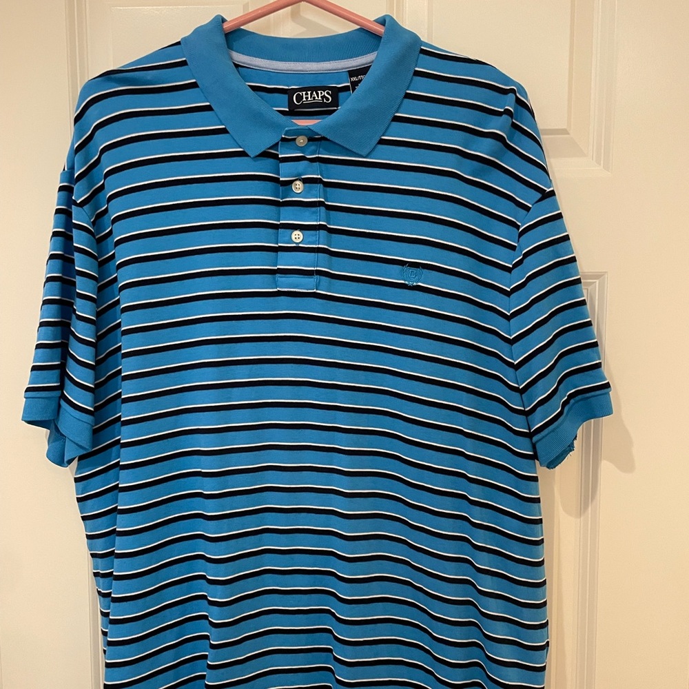 CHAPS Men’s Striped Short Sleeve polos XXL